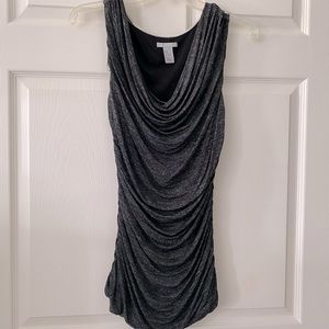 H&M ruched top heather grey